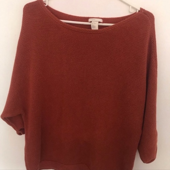 4/$20 H &M knit sweater burnt basic orange oversized crop 3/4 sleeved sweater - Picture 4 of 6